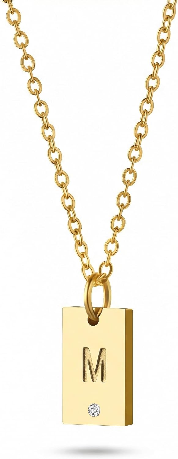 Initial tag necklace
