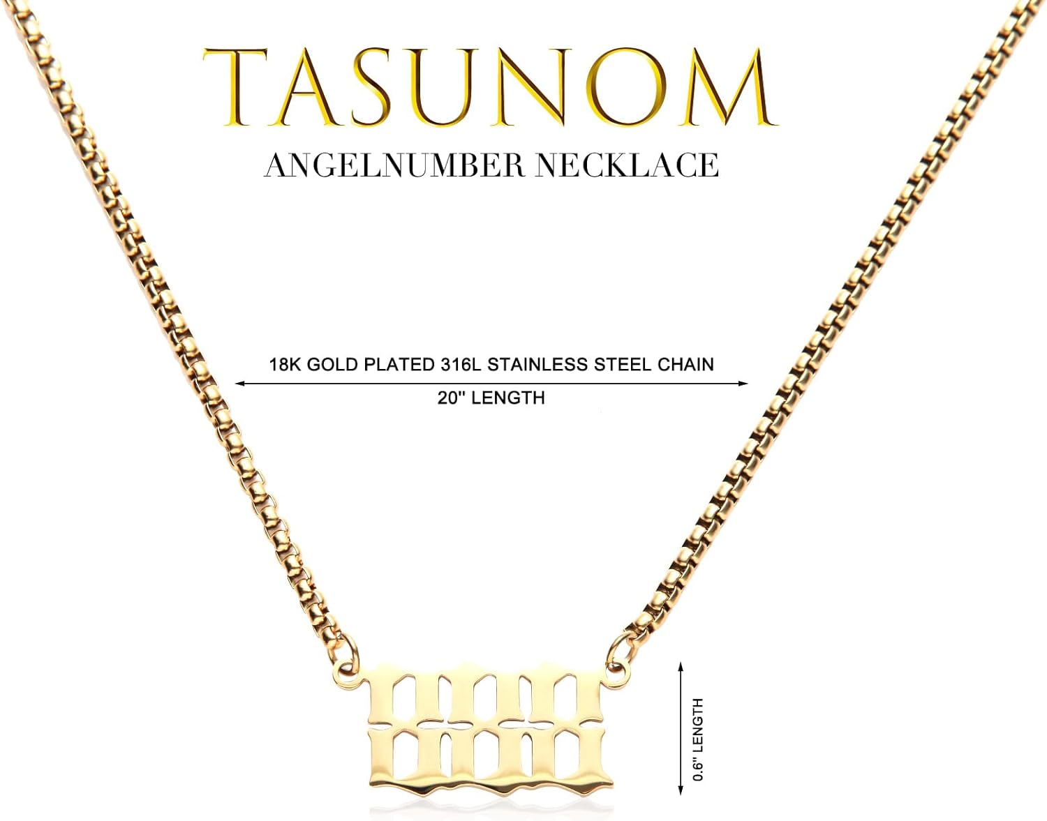 Old English angel number necklace